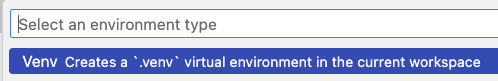 select Venv