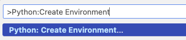 Python: Create Environment